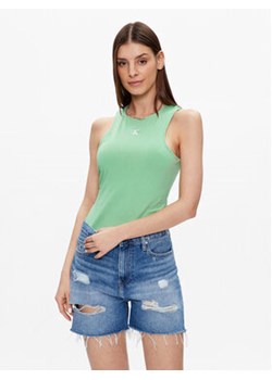 Calvin Klein Jeans Top J20J220765 Zielony Regular Fit ze sklepu MODIVO w kategorii Bluzki damskie - zdjęcie 168603154