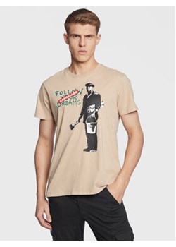 Guess T-Shirt Dre M2BI1X KBDL0 Beżowy Regular Fit ze sklepu MODIVO w kategorii T-shirty męskie - zdjęcie 168603972