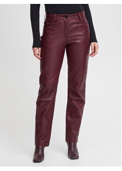 b.young Spodnie skórzane 20813767 Bordowy Regular Fit ze sklepu MODIVO w kategorii Spodnie damskie - zdjęcie 168604723