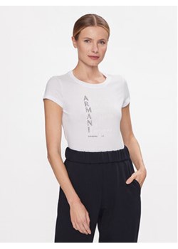 Armani Exchange T-Shirt 3DYT05 YJ3RZ 1000 Biały Slim Fit ze sklepu MODIVO w kategorii Bluzki damskie - zdjęcie 168604781