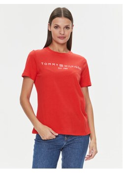 Tommy Hilfiger T-Shirt Logo WW0WW40276 Pomarańczowy Regular Fit ze sklepu MODIVO w kategorii Bluzki damskie - zdjęcie 168606672