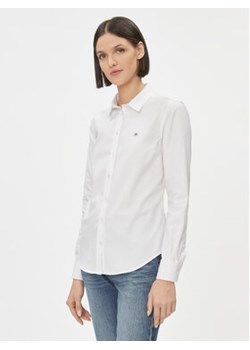 Gant Koszula Slim Stretch Oxford 4300141 Biały Slim Fit ze sklepu MODIVO w kategorii Koszule damskie - zdjęcie 168607130