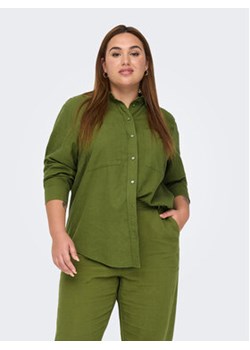 ONLY Carmakoma Spodnie materiałowe 15280234 Zielony Regular Fit ze sklepu MODIVO w kategorii Spodnie damskie - zdjęcie 168608430