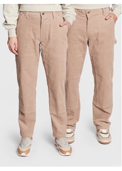 Leeves Spodnie materiałowe Unisex Corduroy Beżowy Relaxed Fit ze sklepu MODIVO w kategorii Spodnie damskie - zdjęcie 168608783