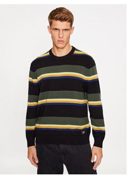 Vans Bluza Tacuba Stripe Crew Sweater VN000F50CM31 Czarny Regular Fit ze sklepu MODIVO w kategorii Bluzy męskie - zdjęcie 168610871
