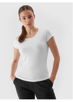4F T-Shirt 4FAW23TTSHF0906 Biały Slim Fit ze sklepu MODIVO w kategorii Bluzki damskie - zdjęcie 168610921