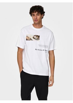 Only & Sons T-Shirt Apoh 22028207 Biały Relaxed Fit ze sklepu MODIVO w kategorii T-shirty męskie - zdjęcie 168611074