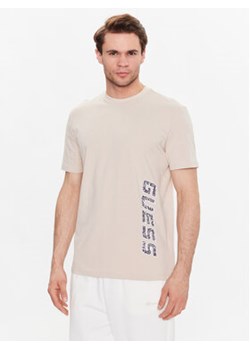 Guess T-Shirt Chile Z3GI11 J1314 Beżowy Slim Fit ze sklepu MODIVO w kategorii T-shirty męskie - zdjęcie 168611401