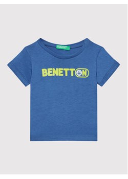 United Colors Of Benetton T-Shirt 3I1XG102N Niebieski Regular Fit ze sklepu MODIVO w kategorii Koszulki niemowlęce - zdjęcie 168611970