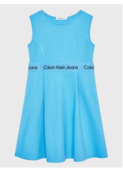Calvin Klein Jeans Sukienka codzienna Logo Tape IG0IG01960 Niebieski Regular Fit ze sklepu MODIVO w kategorii Sukienki dziewczęce - zdjęcie 168614293