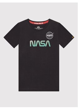 Alpha Industries T-Shirt Nasa Rainbow Reflective 198718RR Czarny Regular Fit ze sklepu MODIVO w kategorii T-shirty chłopięce - zdjęcie 168616321