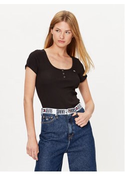Tommy Jeans T-Shirt DW0DW16107 Czarny Regular Fit ze sklepu MODIVO w kategorii Bluzki damskie - zdjęcie 168616791