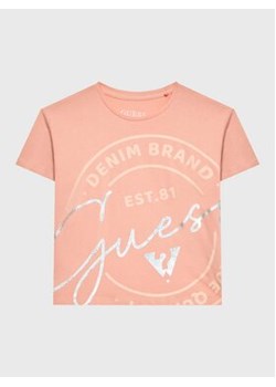 Guess T-Shirt J3GI10 K6YW1 Różowy Regular Fit ze sklepu MODIVO w kategorii Bluzki dziewczęce - zdjęcie 168616870