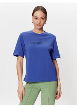 United Colors Of Benetton T-Shirt 3BL0D103H Niebieski Regular Fit ze sklepu MODIVO w kategorii Bluzki damskie - zdjęcie 168618901