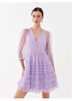 TWINSET Sukienka koktajlowa 232TP2641 Fioletowy Regular Fit ze sklepu MODIVO w kategorii Sukienki - zdjęcie 168619251