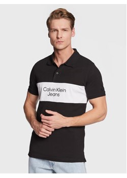 Calvin Klein Jeans Polo J30J322449 Czarny Slim Fit ze sklepu MODIVO w kategorii T-shirty męskie - zdjęcie 168620030