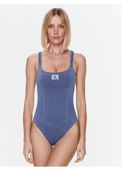 Calvin Klein Swimwear Strój kąpielowy KW0KW02072 Niebieski ze sklepu MODIVO w kategorii Stroje kąpielowe - zdjęcie 168620404