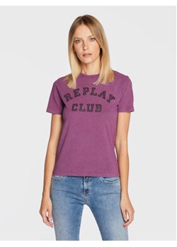 Replay T-Shirt W3510A.000.22662M Fioletowy Slim Fit ze sklepu MODIVO w kategorii Bluzki damskie - zdjęcie 168622683