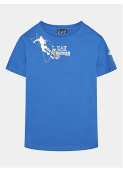EA7 Emporio Armani T-Shirt 3RBT61 BJ02Z 1538 Niebieski Regular Fit ze sklepu MODIVO w kategorii T-shirty chłopięce - zdjęcie 168623112