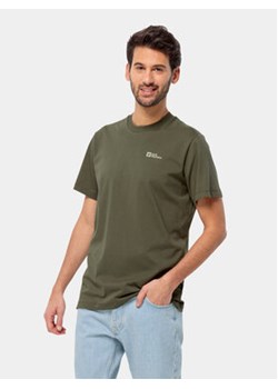 Jack Wolfskin T-Shirt Essential T 1808382 Khaki Regular Fit ze sklepu MODIVO w kategorii T-shirty męskie - zdjęcie 168623852