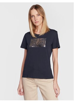 Pepe Jeans T-Shirt Pearl PL505222 Granatowy Regular Fit ze sklepu MODIVO w kategorii Bluzki damskie - zdjęcie 168624511