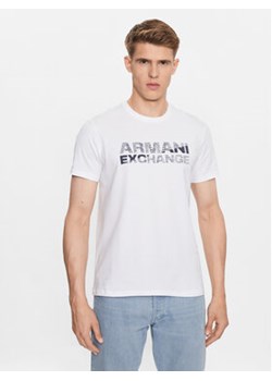 Armani Exchange T-Shirt 6RZTBE ZJAAZ 1100 Biały Regular Fit ze sklepu MODIVO w kategorii T-shirty męskie - zdjęcie 168626690