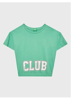 United Colors Of Benetton T-Shirt 3096C10BA Zielony Boxy Fit ze sklepu MODIVO w kategorii Bluzki dziewczęce - zdjęcie 168627114