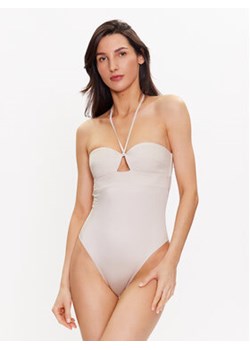 Calvin Klein Swimwear Strój kąpielowy KW0KW02142 Beżowy ze sklepu MODIVO w kategorii Stroje kąpielowe - zdjęcie 168627242