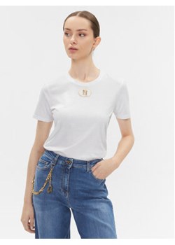 Elisabetta Franchi T-Shirt MA-45N-36E2-V180 Biały Regular Fit ze sklepu MODIVO w kategorii Bluzki damskie - zdjęcie 168627963