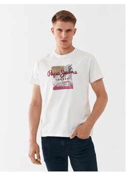 Pepe Jeans T-Shirt Melbourne Tee PM508978 Biały Regular Fit ze sklepu MODIVO w kategorii T-shirty męskie - zdjęcie 168628190