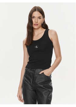 Calvin Klein Jeans Top J20J222566 Czarny Slim Fit ze sklepu MODIVO w kategorii Bluzki damskie - zdjęcie 168628581