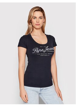 Pepe Jeans T-Shirt Baia PL505123 Granatowy Regular Fit ze sklepu MODIVO w kategorii Bluzki damskie - zdjęcie 168629810