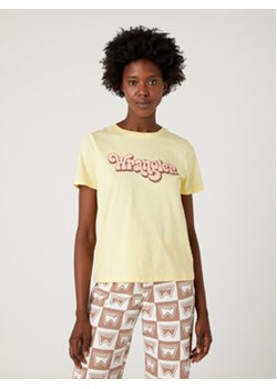 Wrangler T-Shirt W7N4D3Y37 112332103 Żółty Regular Fit ze sklepu MODIVO w kategorii Bluzki damskie - zdjęcie 168629932