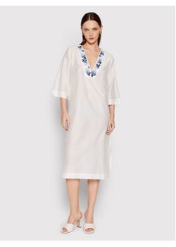 Max Mara Beachwear Sukienka plażowa Orione 32210428 Biały Regular Fit ze sklepu MODIVO w kategorii Odzież plażowa - zdjęcie 168630541