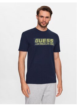Guess T-Shirt Z3YI03 J1314 Granatowy Slim Fit ze sklepu MODIVO w kategorii T-shirty męskie - zdjęcie 168631150