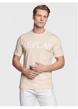 Replay T-Shirt M6475.000.22980P Beżowy Regular Fit ze sklepu MODIVO w kategorii T-shirty męskie - zdjęcie 168631354