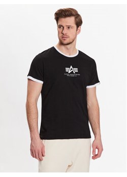 Alpha Industries T-Shirt Basic T Contrasts 106501 Czarny Regular Fit ze sklepu MODIVO w kategorii T-shirty męskie - zdjęcie 168632614