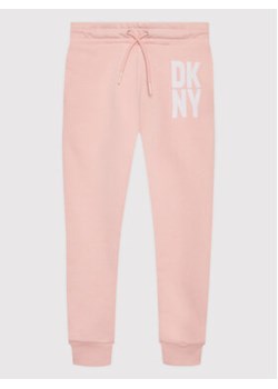 DKNY Spodnie dresowe D34A70 S Różowy Regular Fit ze sklepu MODIVO w kategorii Spodnie dziewczęce - zdjęcie 168633192