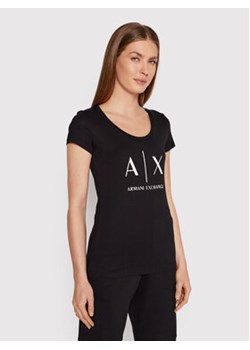 Armani Exchange T-Shirt 8NYT70 YJ16Z 1200 Czarny Regular Fit ze sklepu MODIVO w kategorii Bluzki damskie - zdjęcie 168633882