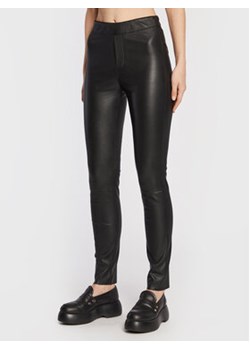 Remain Spodnie skórzane Snipe RM1509 Czarny Slim Fit ze sklepu MODIVO w kategorii Spodnie damskie - zdjęcie 168634393