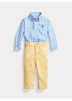 Polo Ralph Lauren Komplet koszula i spodnie materiałowe 320902172001 Niebieski Regular Fit ze sklepu MODIVO w kategorii Komplety niemowlęce - zdjęcie 168635261