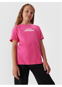 4F T-Shirt 4FJAW23TTSHF0825 Różowy Regular Fit ze sklepu MODIVO w kategorii Bluzki dziewczęce - zdjęcie 168637994