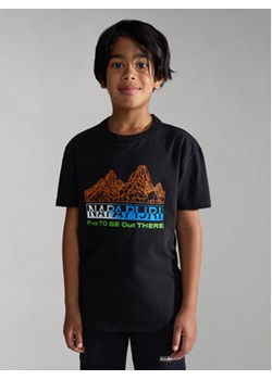 Napapijri T-Shirt NP0A4HGN S Czarny Regular Fit ze sklepu MODIVO w kategorii T-shirty chłopięce - zdjęcie 168639092