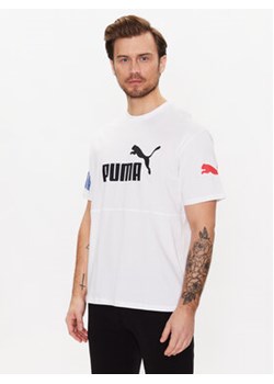 Puma T-Shirt Power Colourblock 673321 Biały Relaxed Fit ze sklepu MODIVO w kategorii T-shirty męskie - zdjęcie 168639410