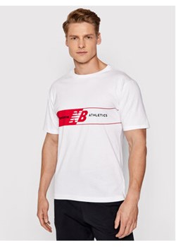 New Balance T-Shirt MT01510 Biały Relaxed Fit ze sklepu MODIVO w kategorii T-shirty męskie - zdjęcie 168640183