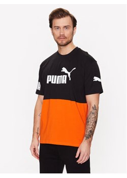 Puma T-Shirt Power Colourblock 673321 Pomarańczowy Relaxed Fit ze sklepu MODIVO w kategorii T-shirty męskie - zdjęcie 168640812
