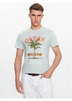 Guess T-Shirt M3YI61 K9RM1 Zielony Slim Fit ze sklepu MODIVO w kategorii T-shirty męskie - zdjęcie 168641740