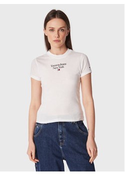 Tommy Jeans T-Shirt Essentail DW0DW14899 Biały Regular Fit ze sklepu MODIVO w kategorii Bluzki damskie - zdjęcie 168642803