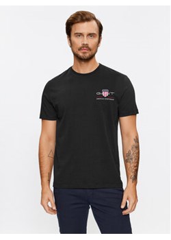 Gant T-Shirt Reg Archive Shield Emb Ss 2067004 Czarny Regular Fit ze sklepu MODIVO w kategorii T-shirty męskie - zdjęcie 168642854
