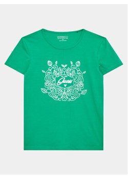 Guess T-Shirt J3GI20 K6YW1 Zielony Regular Fit ze sklepu MODIVO w kategorii Bluzki dziewczęce - zdjęcie 168643292